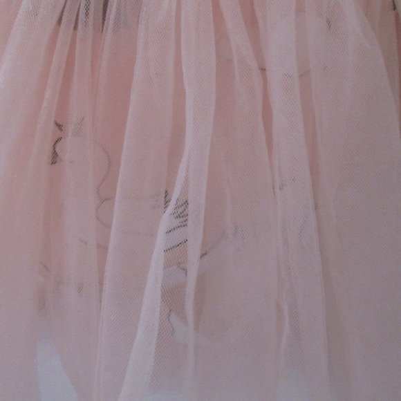 SHEIN Girls Pink Leotard Mesh Tutu White Geese Gray Clouds Print Size 90… - Picture 6 of 9